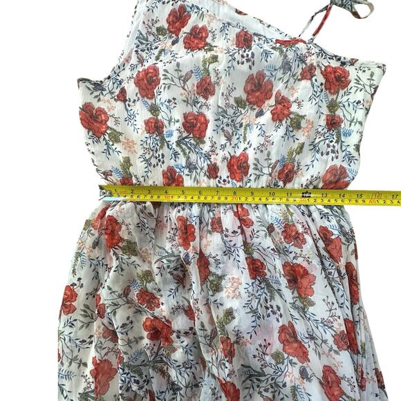 Vintage Abercrombie & Fitch One Shoulder Hi-Low Dress SZ XL Floral Cottagecore - Picture 11 of 16